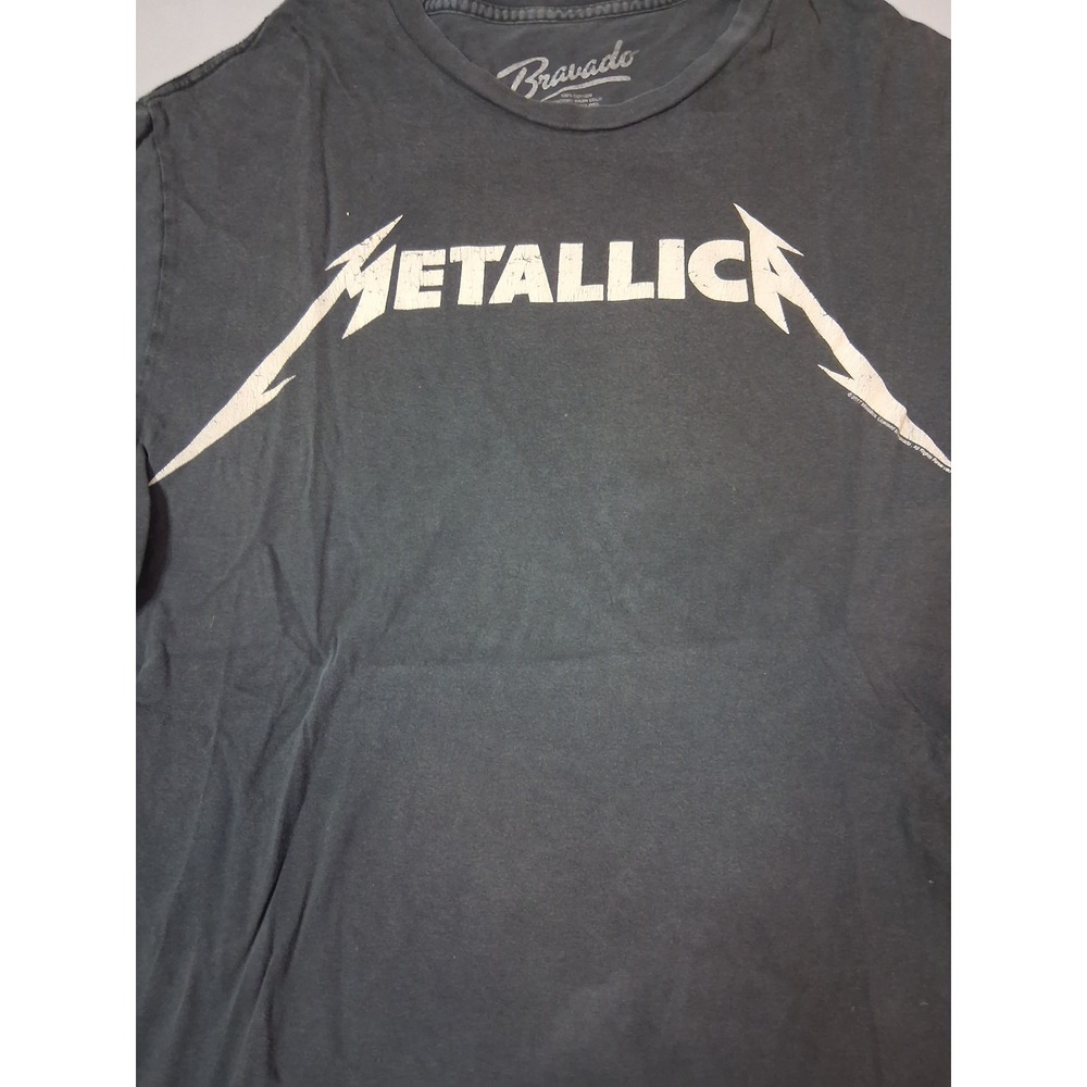 Metallica Logo Graphic T-Shirt Mens Large Black Short Sleeve Rock Band Tee - Picture 2 of 6